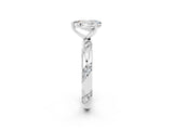 White gold Pear Cut Solitaire Diamond Engagement Ring with Twisted Pave Band and Four-Prong Setting_2