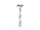White gold Pear Cut Solitaire Diamond Engagement Ring with Twisted Pave Band and Four-Prong Setting_2