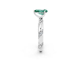White gold Pear Cut Solitaire Diamond Engagement Ring with Twisted Pave Band and Four-Prong Setting_2
