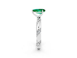 White gold Pear Cut Solitaire Diamond Engagement Ring with Twisted Pave Band and Four-Prong Setting_2