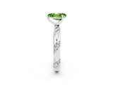 White gold Pear Cut Solitaire Diamond Engagement Ring with Twisted Pave Band and Four-Prong Setting_2