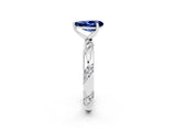 White gold Pear Cut Solitaire Diamond Engagement Ring with Twisted Pave Band and Four-Prong Setting_2