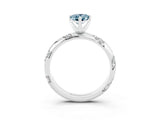 White gold Pear Cut Solitaire Diamond Engagement Ring with Twisted Pave Band and Four-Prong Setting_3