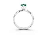 White gold Pear Cut Solitaire Diamond Engagement Ring with Twisted Pave Band and Four-Prong Setting_3