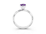 White gold Pear Cut Solitaire Diamond Engagement Ring with Twisted Pave Band and Four-Prong Setting_3