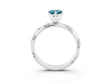 White gold Pear Cut Solitaire Diamond Engagement Ring with Twisted Pave Band and Four-Prong Setting_3