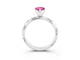 White gold Pear Cut Solitaire Diamond Engagement Ring with Twisted Pave Band and Four-Prong Setting_3