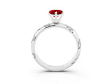 White gold Pear Cut Solitaire Diamond Engagement Ring with Twisted Pave Band and Four-Prong Setting_3