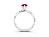 White gold Pear Cut Solitaire Diamond Engagement Ring with Twisted Pave Band and Four-Prong Setting_3