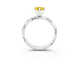 White gold Pear Cut Solitaire Diamond Engagement Ring with Twisted Pave Band and Four-Prong Setting_3