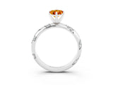 White gold Pear Cut Solitaire Diamond Engagement Ring with Twisted Pave Band and Four-Prong Setting_3