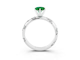 White gold Pear Cut Solitaire Diamond Engagement Ring with Twisted Pave Band and Four-Prong Setting_3