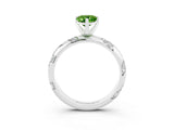 White gold Pear Cut Solitaire Diamond Engagement Ring with Twisted Pave Band and Four-Prong Setting_3