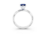White gold Pear Cut Solitaire Diamond Engagement Ring with Twisted Pave Band and Four-Prong Setting_3