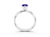 White gold Pear Cut Solitaire Diamond Engagement Ring with Twisted Pave Band and Four-Prong Setting_3