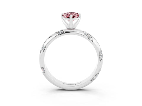 White gold Pear Cut Solitaire Diamond Engagement Ring with Twisted Pave Band and Four-Prong Setting_3