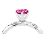 White gold Pear Cut Solitaire Diamond Engagement Ring with Twisted Pave Band and Four-Prong Setting_4