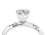 White gold Pear Cut Solitaire Diamond Engagement Ring with Twisted Pave Band and Four-Prong Setting_4