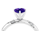 White gold Pear Cut Solitaire Diamond Engagement Ring with Twisted Pave Band and Four-Prong Setting_4