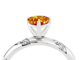 White gold Pear Cut Solitaire Diamond Engagement Ring with Twisted Pave Band and Four-Prong Setting_4