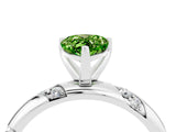 White gold Pear Cut Solitaire Diamond Engagement Ring with Twisted Pave Band and Four-Prong Setting_4