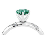 White gold Pear Cut Solitaire Diamond Engagement Ring with Twisted Pave Band and Four-Prong Setting_4