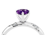 White gold Pear Cut Solitaire Diamond Engagement Ring with Twisted Pave Band and Four-Prong Setting_4