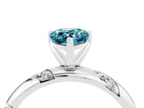 White gold Pear Cut Solitaire Diamond Engagement Ring with Twisted Pave Band and Four-Prong Setting_4