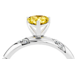 White gold Pear Cut Solitaire Diamond Engagement Ring with Twisted Pave Band and Four-Prong Setting_4