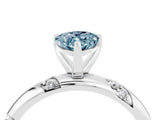 White gold Pear Cut Solitaire Diamond Engagement Ring with Twisted Pave Band and Four-Prong Setting_4