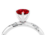 White gold Pear Cut Solitaire Diamond Engagement Ring with Twisted Pave Band and Four-Prong Setting_4