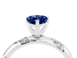 White gold Pear Cut Solitaire Diamond Engagement Ring with Twisted Pave Band and Four-Prong Setting_4