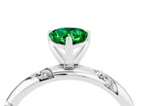 White gold Pear Cut Solitaire Diamond Engagement Ring with Twisted Pave Band and Four-Prong Setting_4
