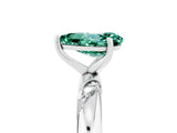 White gold Pear Cut Solitaire Diamond Engagement Ring with Twisted Pave Band and Four-Prong Setting_5
