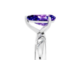 White gold Pear Cut Solitaire Diamond Engagement Ring with Twisted Pave Band and Four-Prong Setting_5