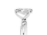 White gold Pear Cut Solitaire Diamond Engagement Ring with Twisted Pave Band and Four-Prong Setting_5