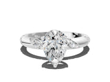 White gold Pear Cut Solitaire Diamond Engagement Ring with Twisted Pave Band and Four-Prong Setting_7
