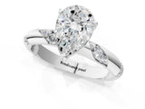 White gold Pear Cut Solitaire Diamond Engagement Ring with Twisted Pave Band and Four-Prong Setting_8