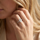 White gold Pear Cut Solitaire Diamond Ring with Pave Band and Four-Prong Setting_6