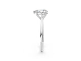 White gold Pear Cut Solitaire Diamond Ring with Six-Prong Setting and Classic Band_132
