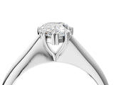 White gold Pear Cut Solitaire Diamond Ring with Six-Prong Setting and Classic Band_278