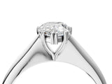 White gold Pear Cut Solitaire Diamond Ring with Six-Prong Setting and Classic Band_48