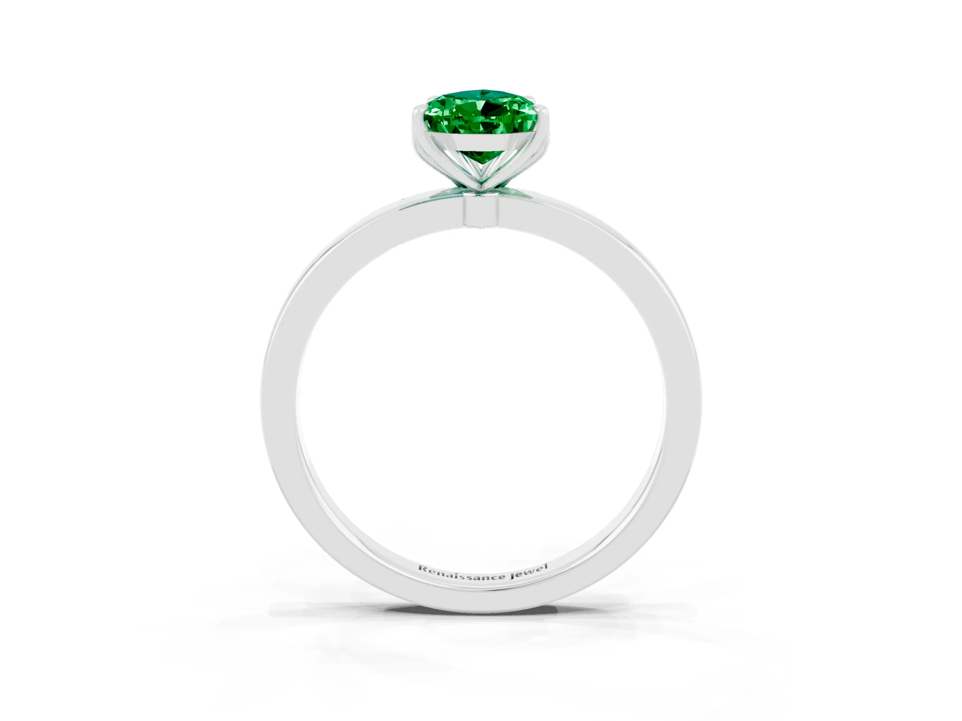 White gold Pear Cut Solitaire Diamond Ring with Thin Band and Four-Prong Setting_3