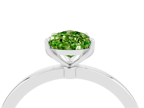 White gold Pear Cut Solitaire Diamond Ring with Thin Band and Four-Prong Setting_4