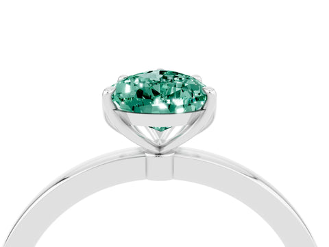 White gold Pear Cut Solitaire Diamond Ring with Thin Band and Four-Prong Setting_4