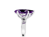 White gold Pear Cut Solitaire Diamond Ring with Thin Band and Four-Prong Setting_5