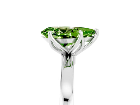 White gold Pear Cut Solitaire Diamond Ring with Thin Band and Four-Prong Setting_5
