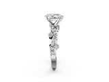 White gold Pear Cut Solitaire Diamond Twisted Band with Pave Setting_65