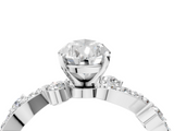 White gold Pear Cut Solitaire Diamond Twisted Band with Pave Setting_67