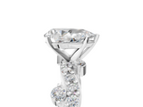 White gold Pear Cut Solitaire Diamond Twisted Band with Pave Setting_68